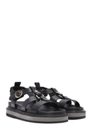 Women's Black Ankle Strap Thick Soled Sandals | Derimod