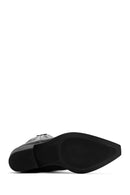 Women's Black Leather Cowboy Boots | Derimod