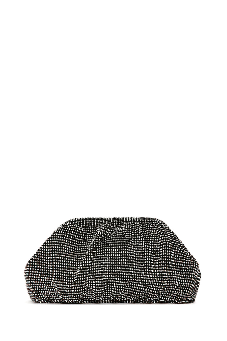 Women's Black Long Chain Strap Stone Cross Bag