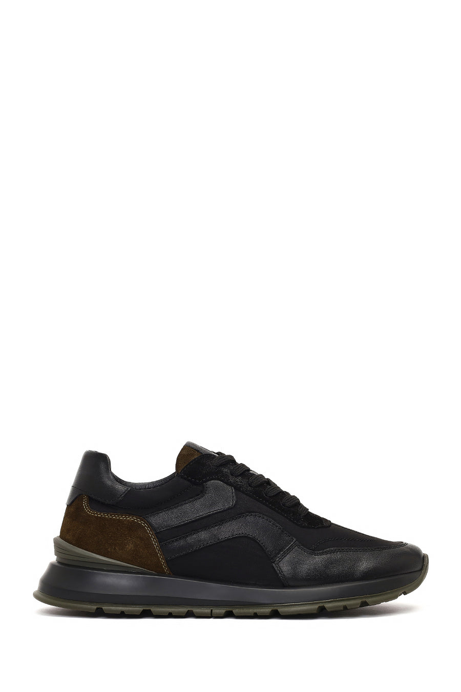 Men's Green Lace-Up Leather Sneaker 25WFD641214 | Derimod