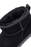 Woman Black Fur-Lined Suede Teddy Boots | Derimod