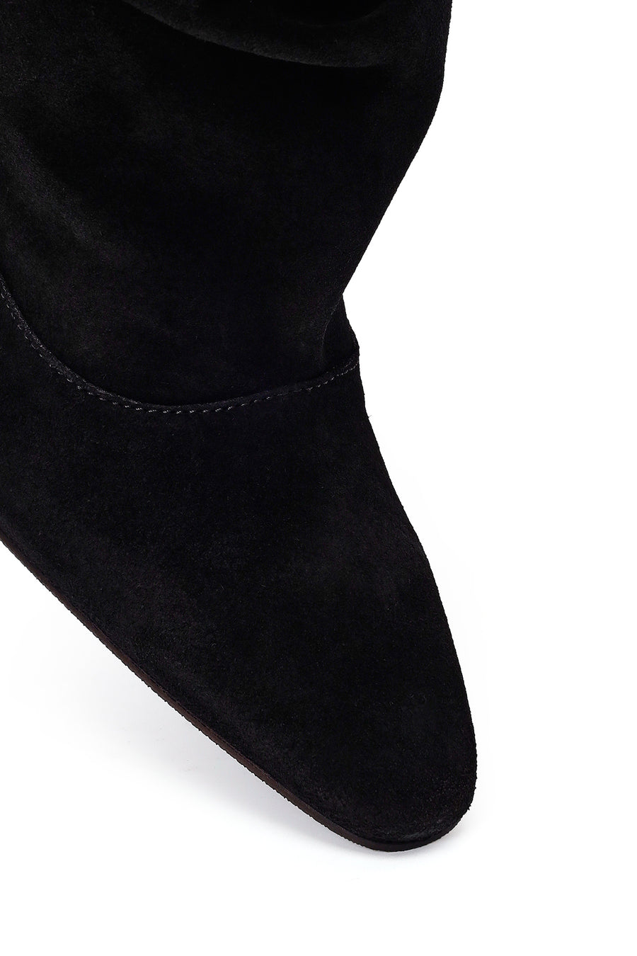 Woman Black Thin High-Heeled Suede Boots