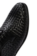 Men's Black Braided Leather Classic Shoes | Derimod