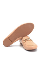 Kadın Zincir Detaylı Deri Loafer | Derimod