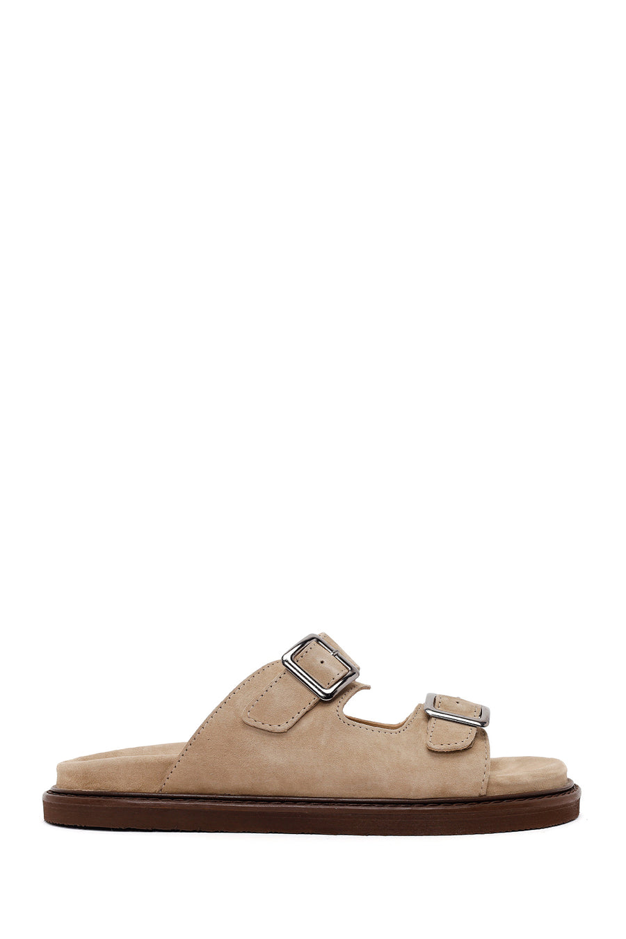 Male Beige Strappy Suede Slipper 26SFD626310 | Derimod