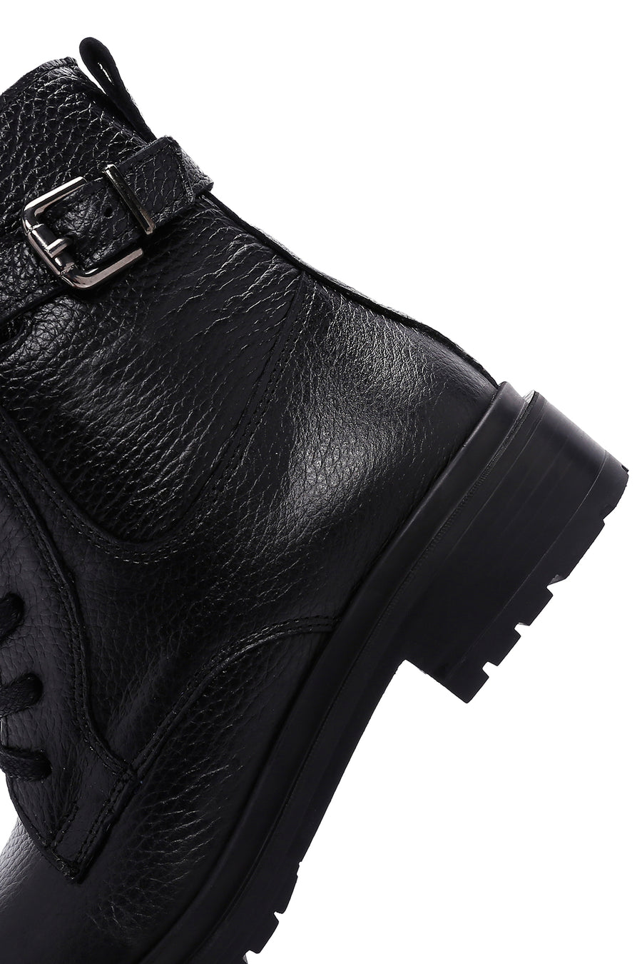 Women's Black Leather Zippered Boots