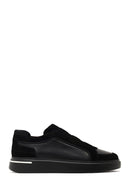 Men's Black Thick-Soled Leather Sneaker | Derimod