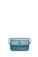 Women's Blue Printed Long Strap Crossbody Bag | Derimod