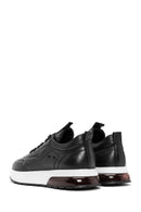 Men's Black Lace-Up Thick Sole Leather Sneakers | Derimod