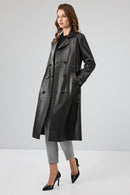 Beyonce Women's Black Leather Coat | Derimod