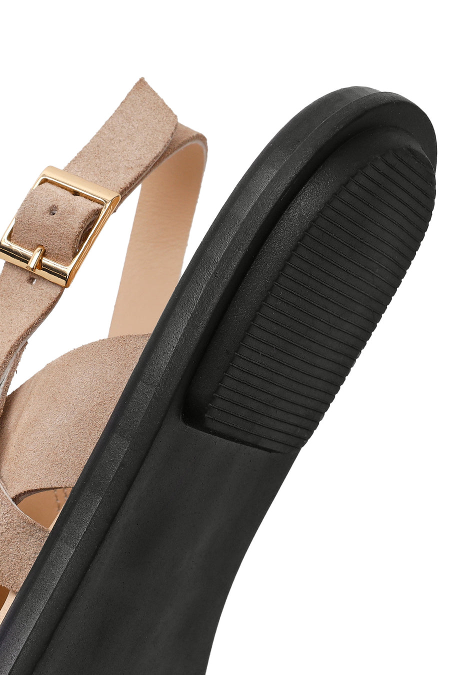 Woman Beige Suede Leather Sandals