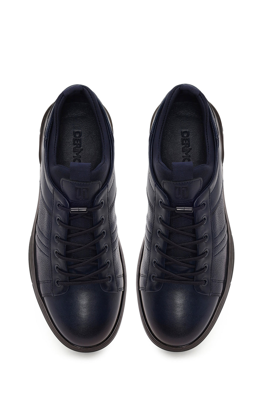 Male Navy Blue Lace-Up Leather Sneaker