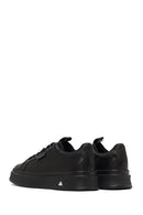 Male Black Lace-Up Thick-Soled Leather Sneaker | Derimod