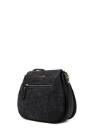 Woman Black Long-Strap Nubuck Crossbody Bag | Derimod