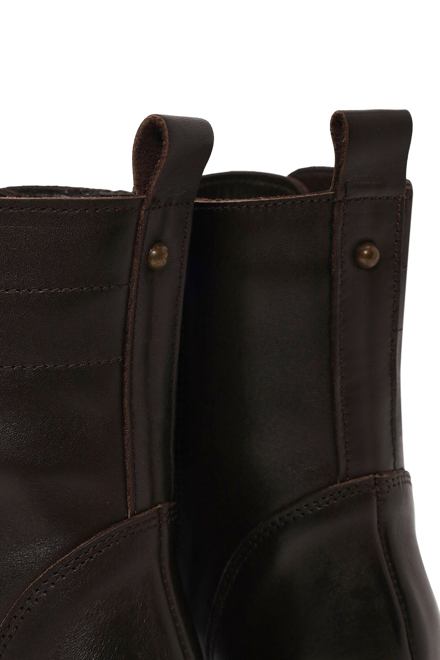 Woman Brown Zip Closure Thick-Soled Leather Combat Boots