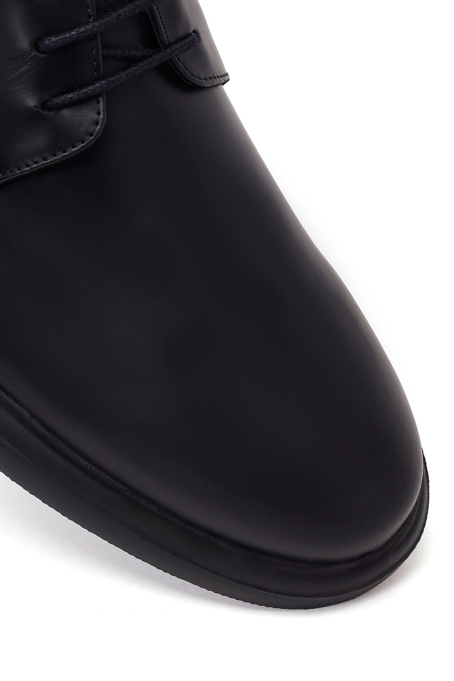 Male Black Lace-up Leather Casual Shoes
