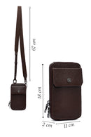 Men's Brown Leather Crossbody Bag | Derimod