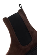 Women's Brown Chunky Sole Suede Leather Chelsea Boots | Derimod