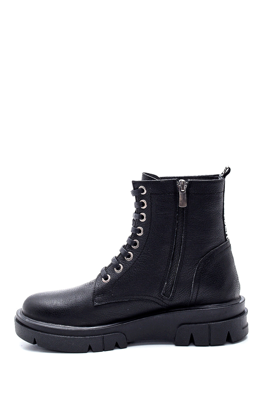 Women's Leather Zipper Boots