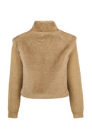 Cortina Women's Beige Short Teddy Coat | Derimod