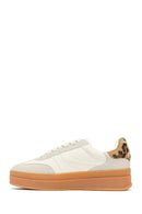Women's Beige Lace-Up Thick-Soled Sneaker | Derimod