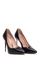 Women's Black Leather Stiletto | Derimod