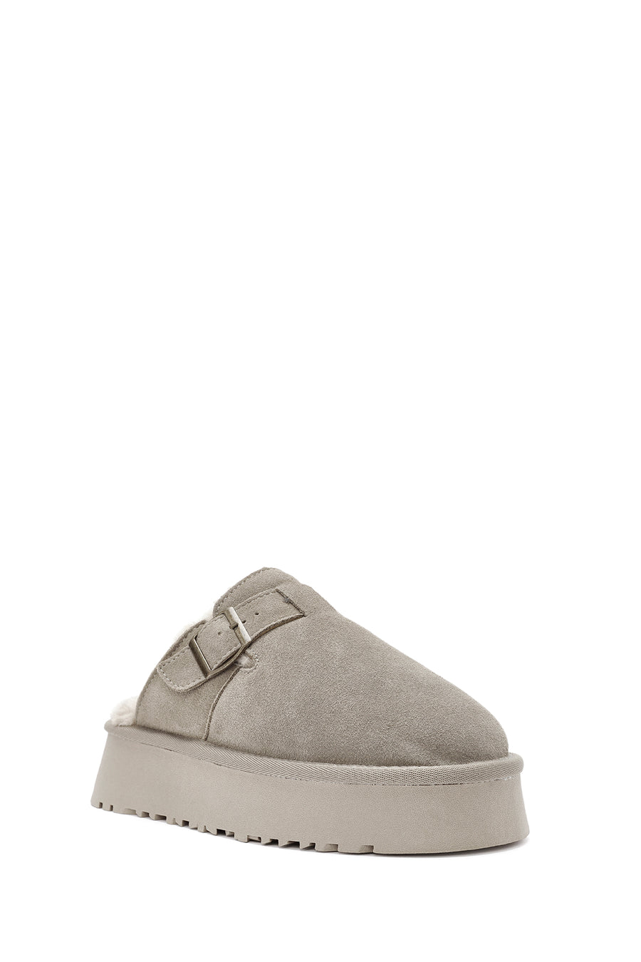 Women's Mink Thick-Soled Fur Detailed Suede Leather Slippers