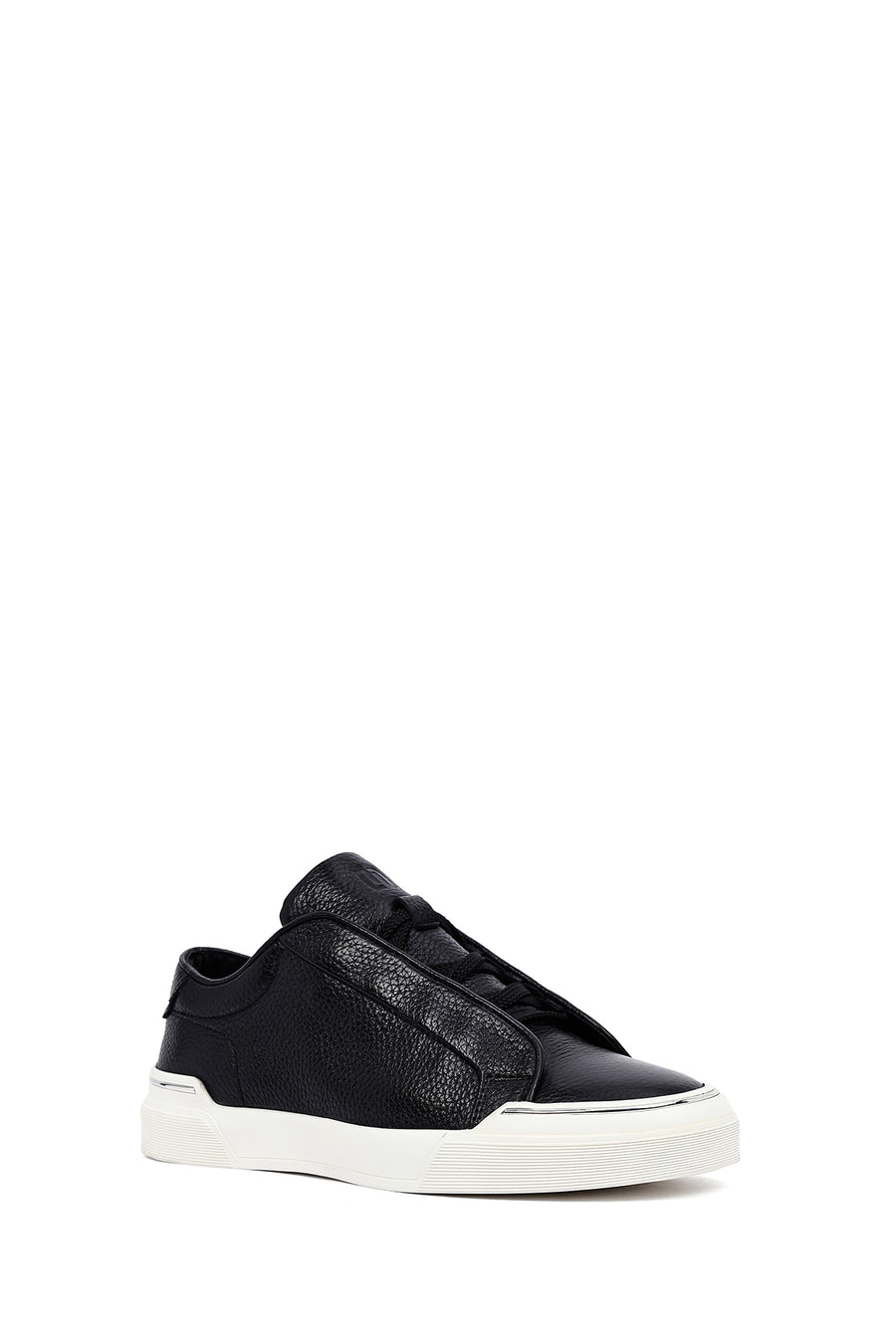 Men's Black Lace Up Leather Sneakers