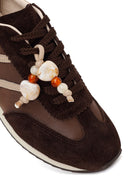 Woman Brown Lace-Up Charm Leather Sneaker | Derimod