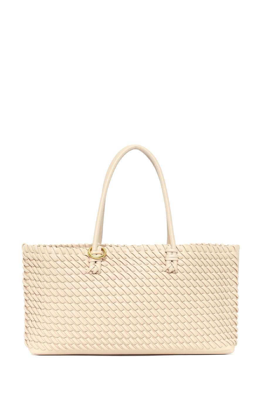 Women's Cream Knitted Charm Shoulder Bag