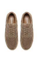Woman Mink Lace-Up Suede Leather Sneaker | Derimod