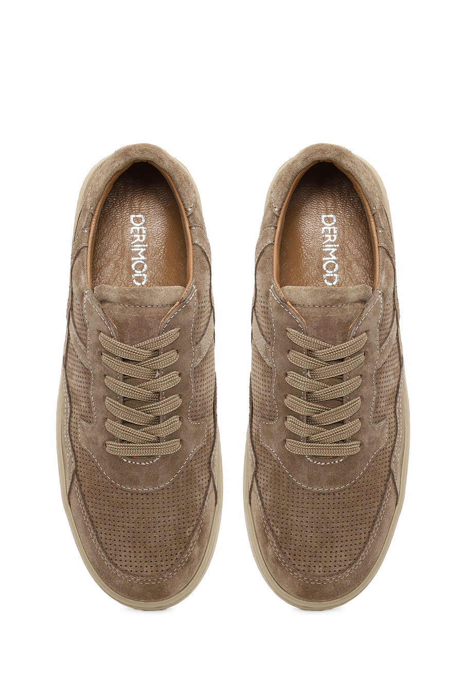 Woman Mink Lace-Up Suede Leather Sneaker