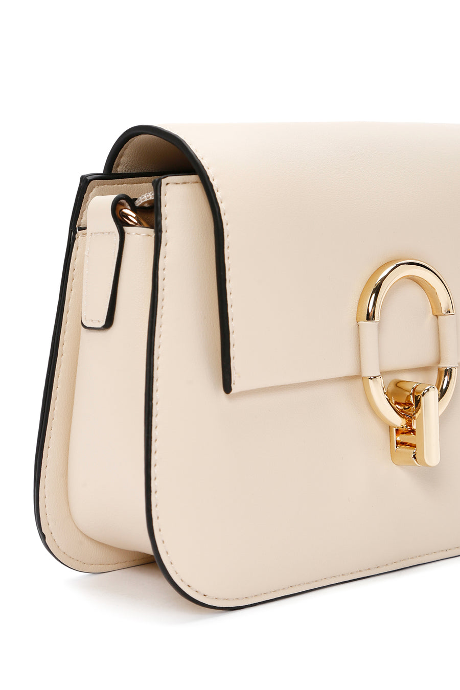Women's Cream Long Strap Shoulder Bag