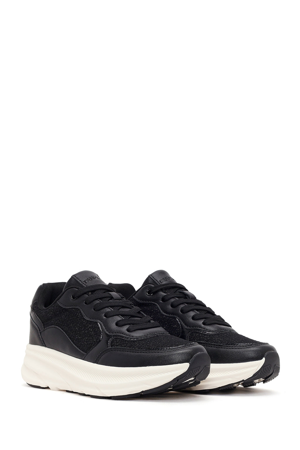 Kadın Siyah Bağcıklı Kalın Tabanlı Sneaker