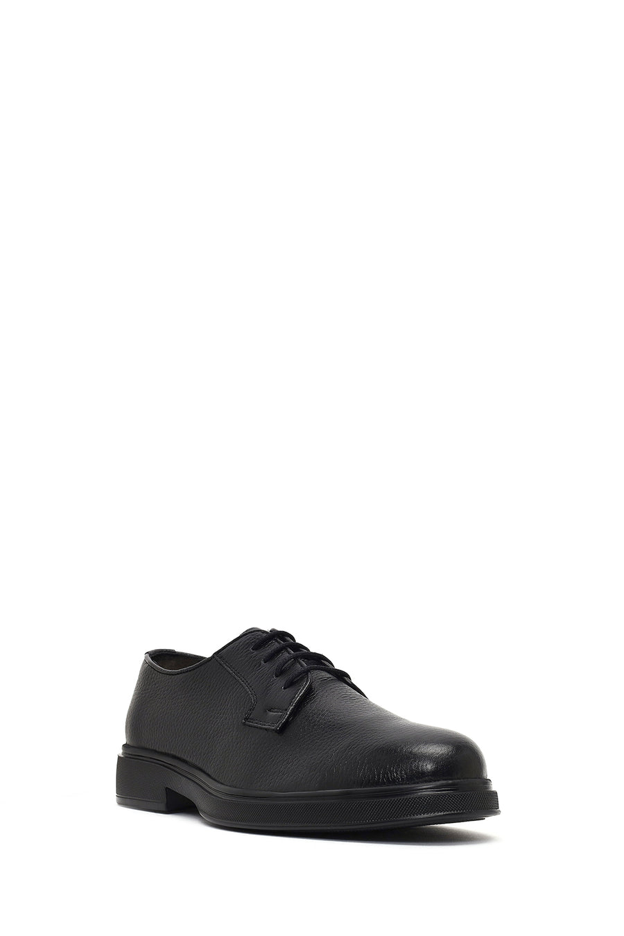 Men's Black Lace-Up Leather Casual Shoes