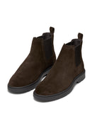 Geox Men's Brown Spherica Ec1 Suede Leather Chelsea Boots | Derimod