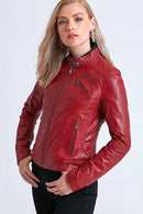 Kylie Women's Leather Jacket | Derimod
