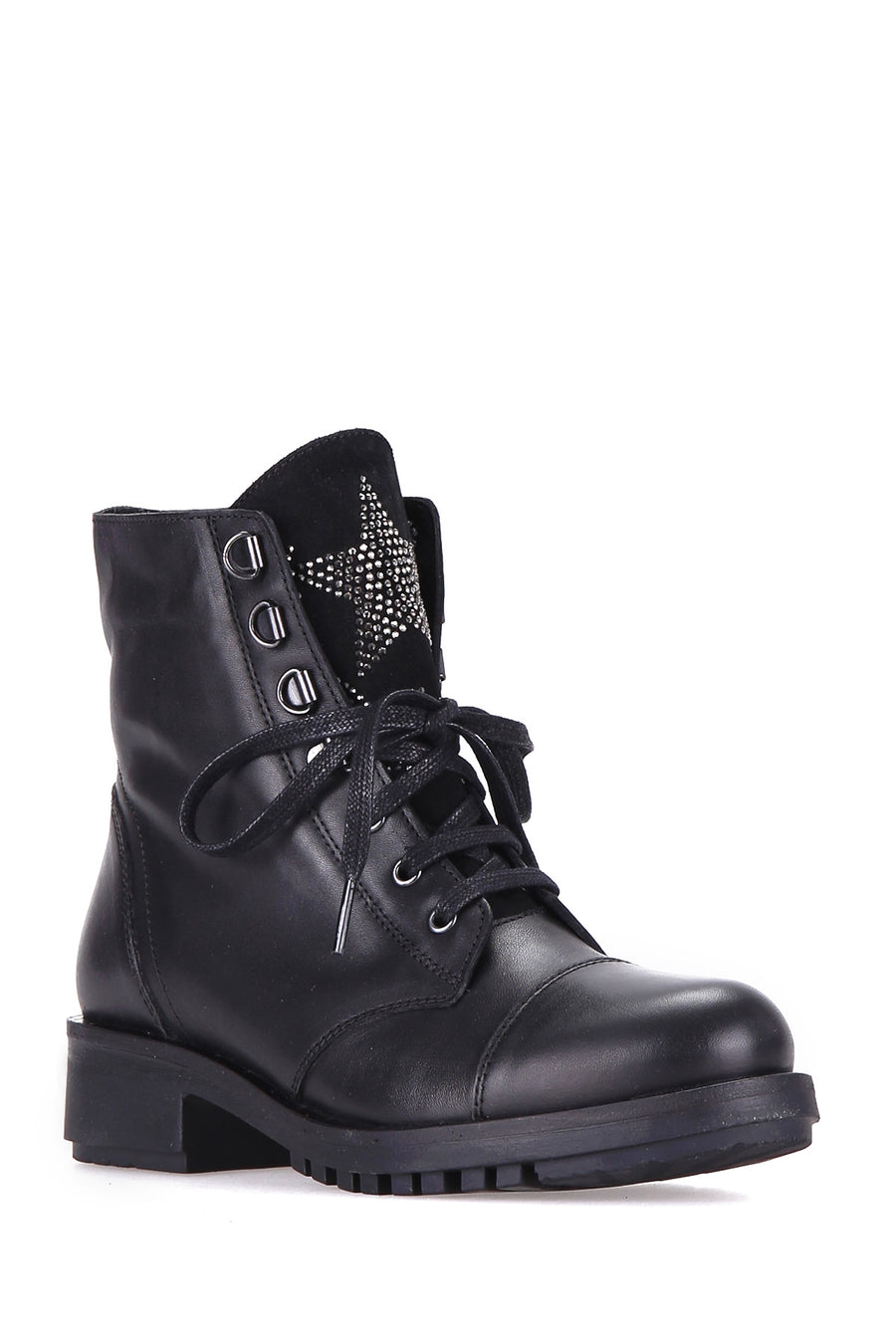 Star Detailed Women's Leather Boots