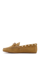 Women's Beige Suede Leather Loafer | Derimod