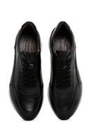 Men's Black Thick Sole Leather Casual Sneaker | Derimod