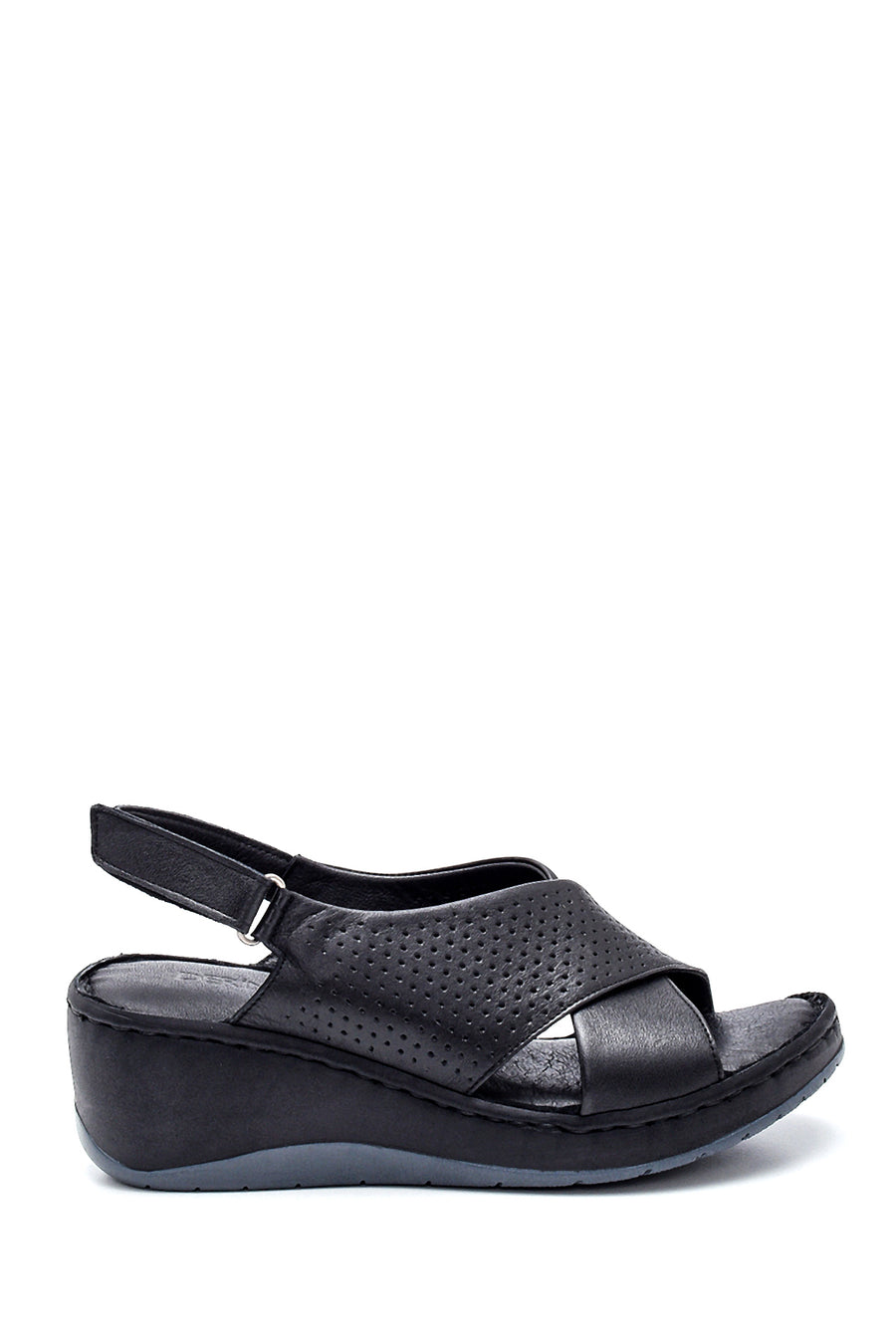 Women's Comfort Wedge Heel Leather Sandals 21SFD341018 | Derimod