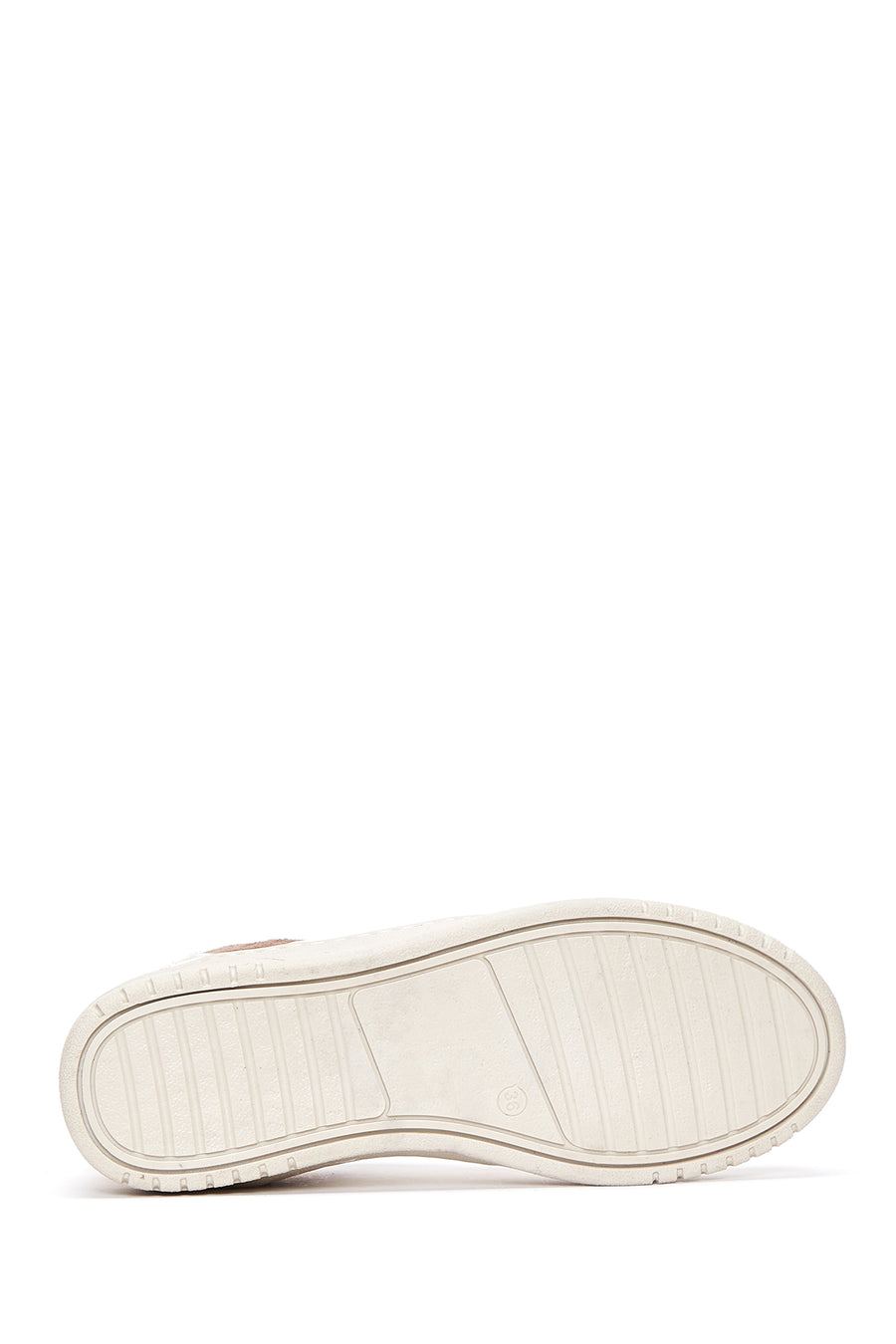 Women's Beige Leather Suede Detailed Sneaker