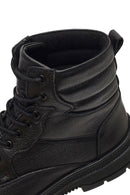 Men's Black Lace-Up Leather Boot | Derimod
