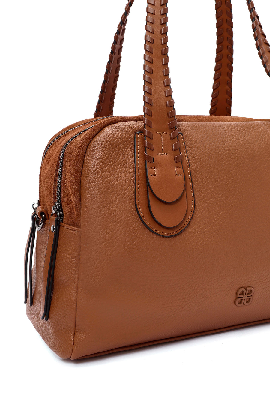 Woman Tan Long-Strap Shoulder Bag