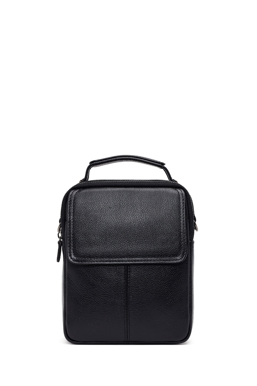 Male Black Long Strap Leather Handbag