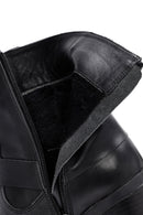 Women's Black Heeled Zippered Leather Boots | Derimod