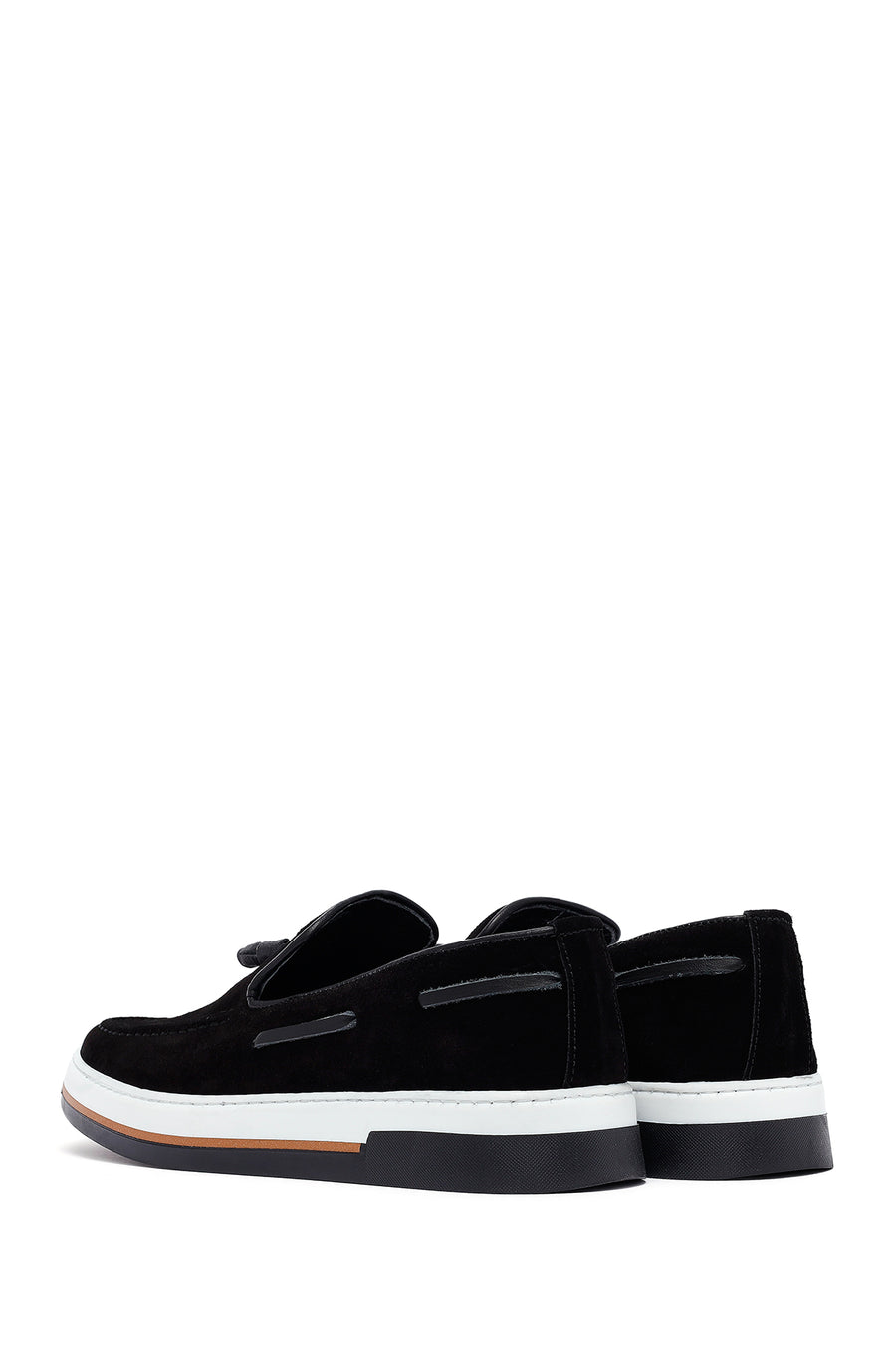 
Men's Black Suede Leather Tassel Casual Loafer
