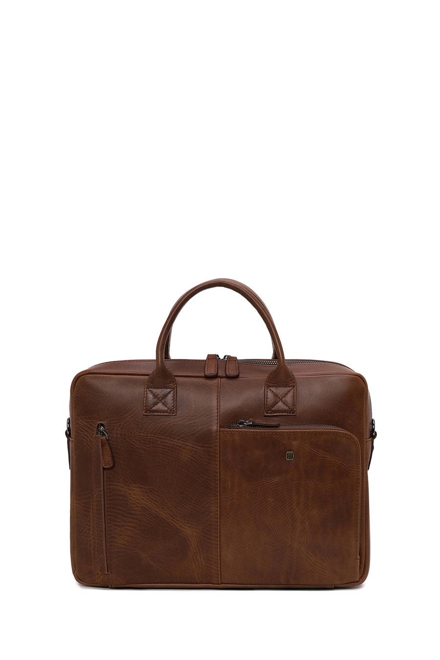 Male Brown Long Strap Leather Briefcase