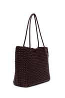 Woman Brown Braided Shoulder Bag | Derimod