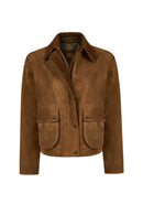 Freedom Woman Camel Oversize Suede Leather Jacket | Derimod